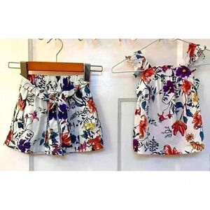 Girl’s Floral Top and Skirt by Green Clothing  Size 4